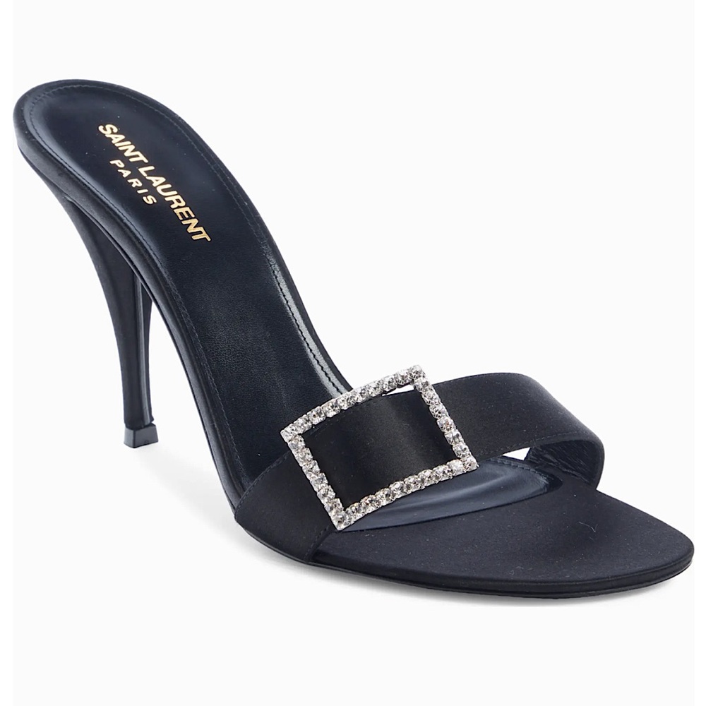 Yves Saint Laurent - Women’s Simone Slide Sandals, Black, Size EU 38 US 8